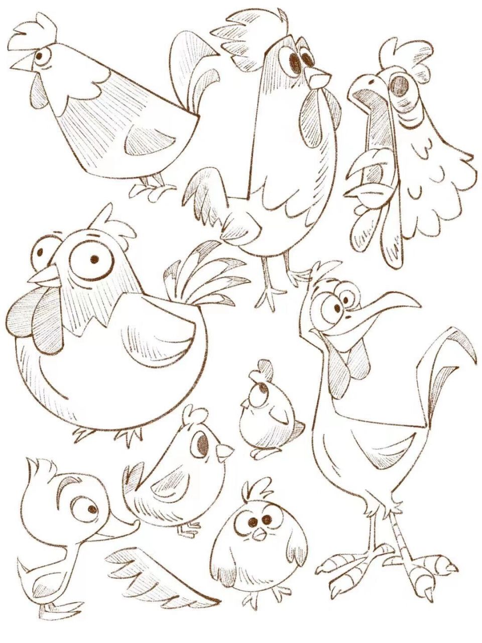 零基础学插画 | 小动物画法day4 | 画小鸡 最近被mitchleeuwe 洗脑了