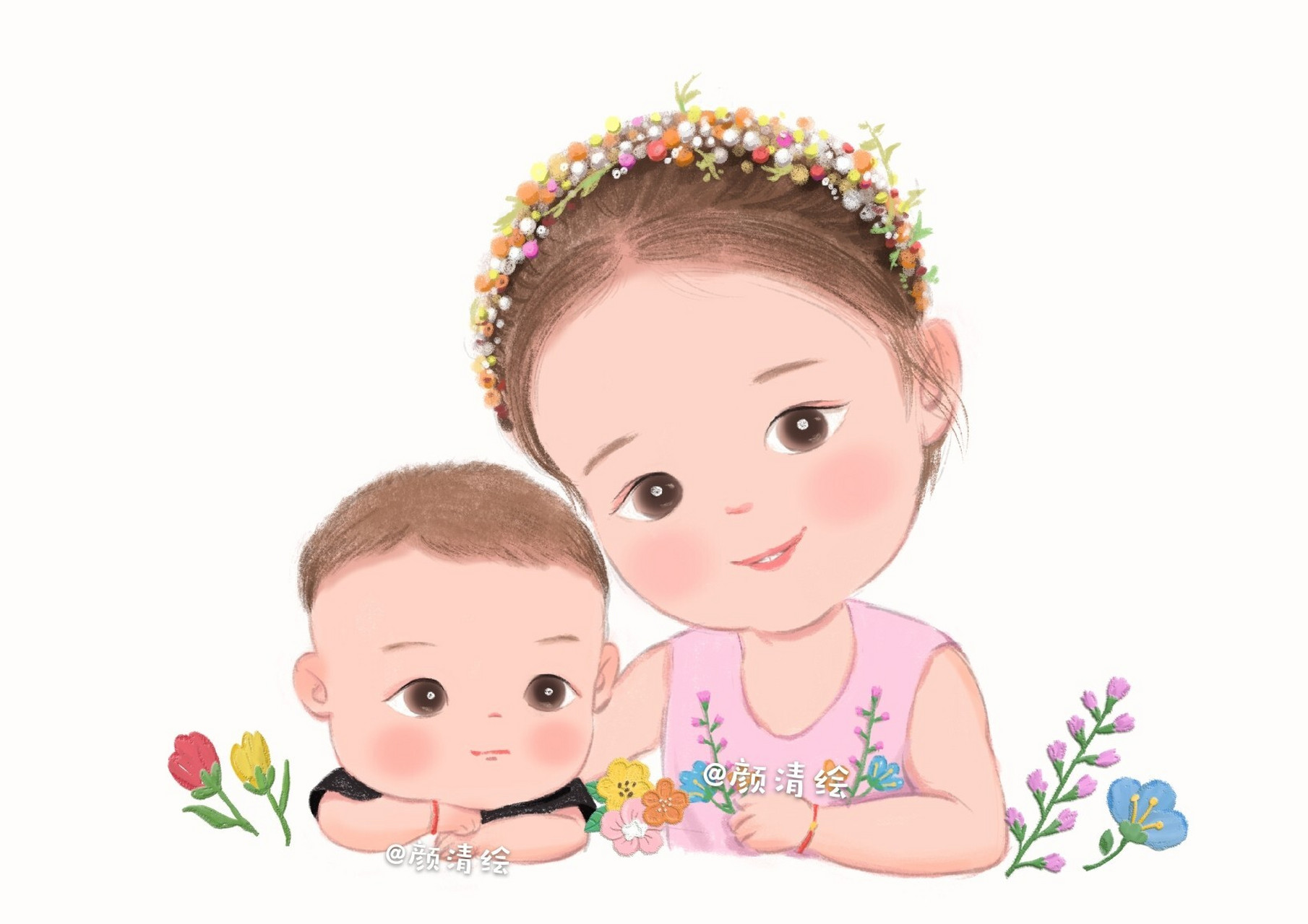 萌娃头像|手绘记录宝宝们的成长97 被小朋友治愈的周末 7815