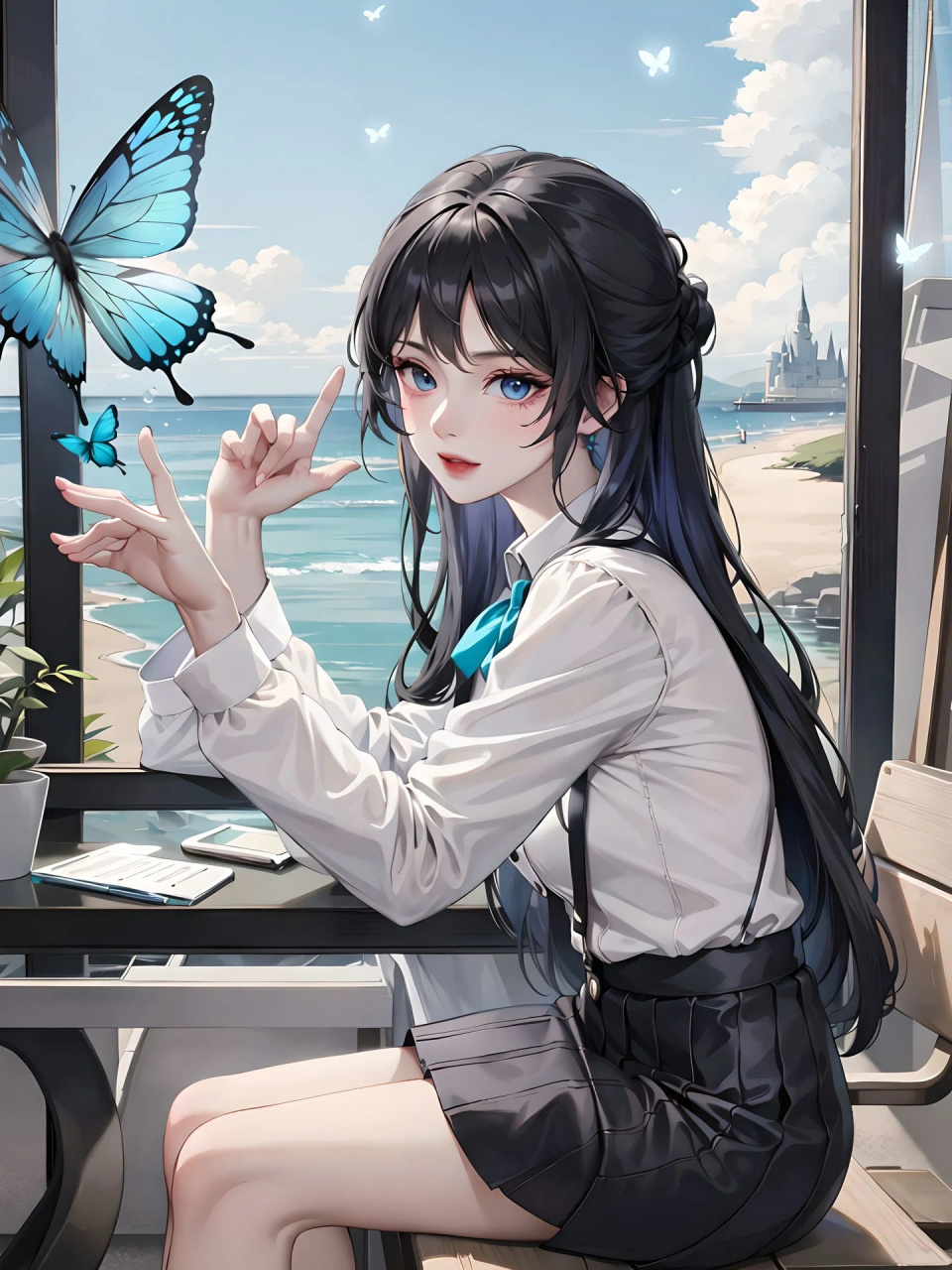 0303蝴蝶少女头像 图片由mewxai生成