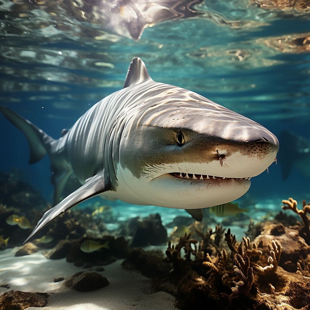 《ai海洋世界》-虎鲨