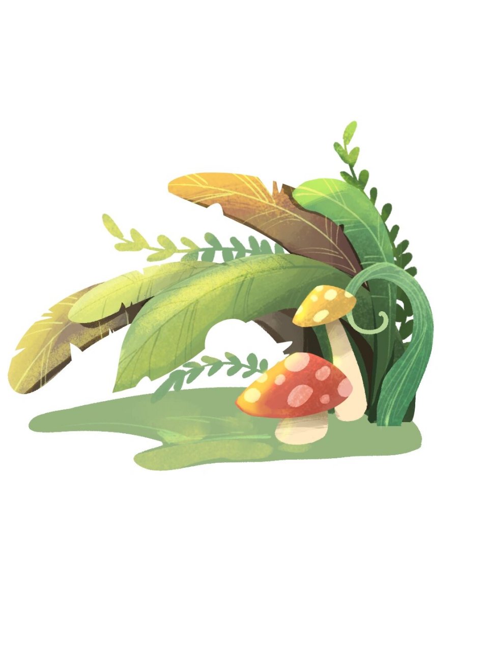 扁平风插画 i草丛场景插画合集篇 把画过的草丛场景插画都整理出来了