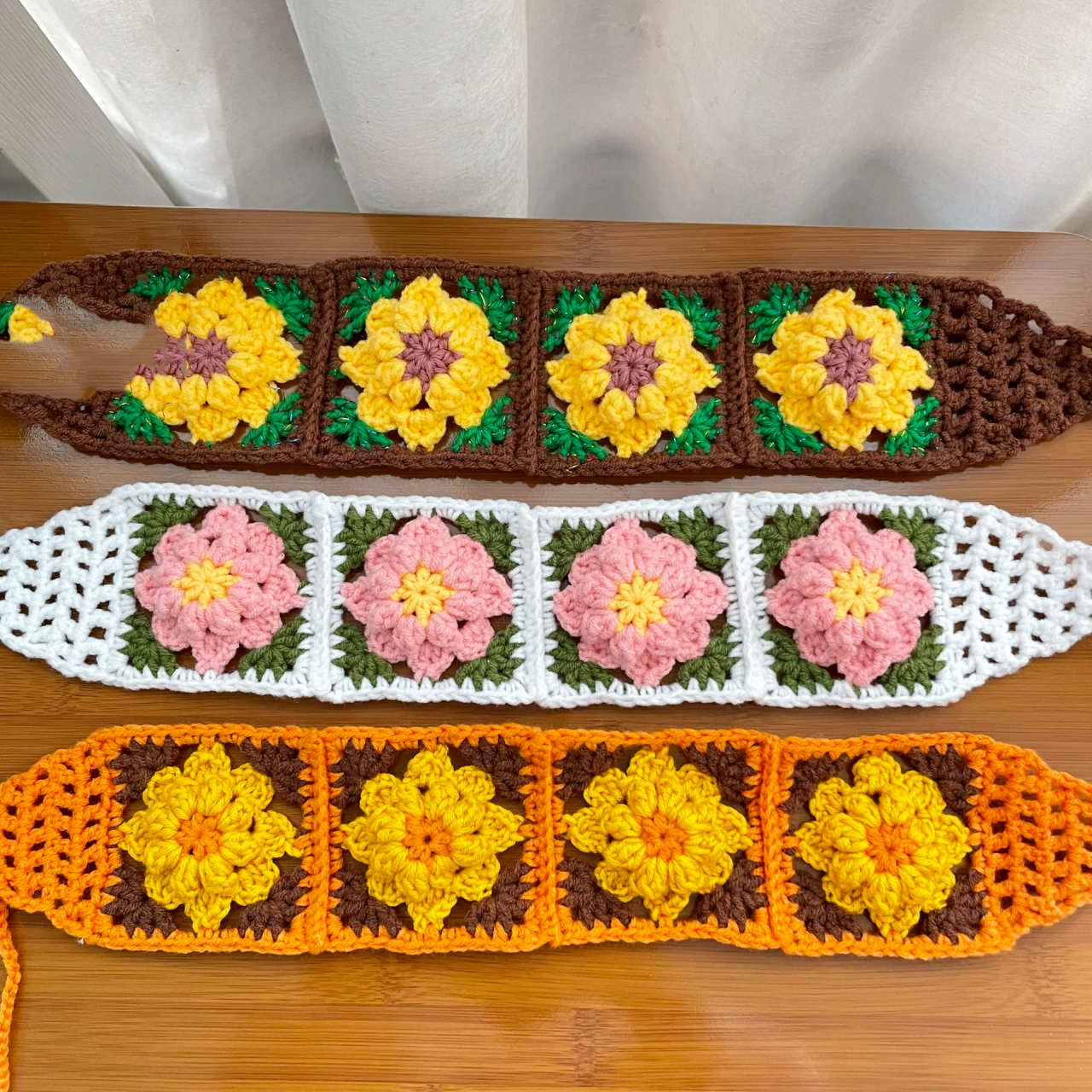 复古田园风94花朵花片钩织发带|附图解 图解来自姐妹