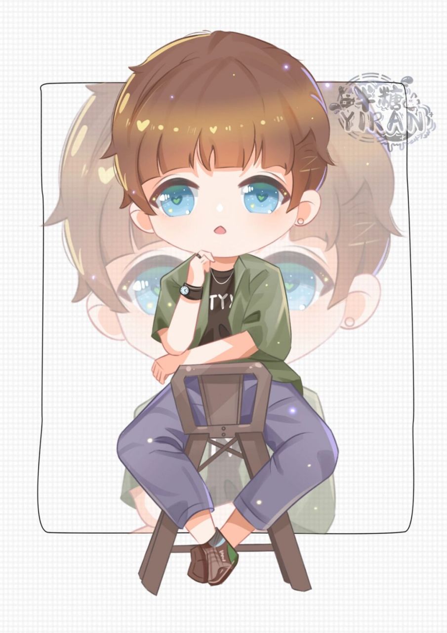 q版练习 帅气的张若昀一张,是作业呀#q版# #张若昀# #q版人物# #画画