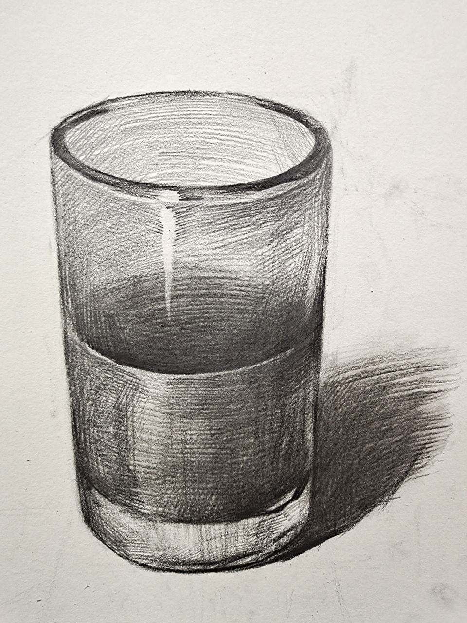 素描玻璃杯示范步骤,我不信你学不会?