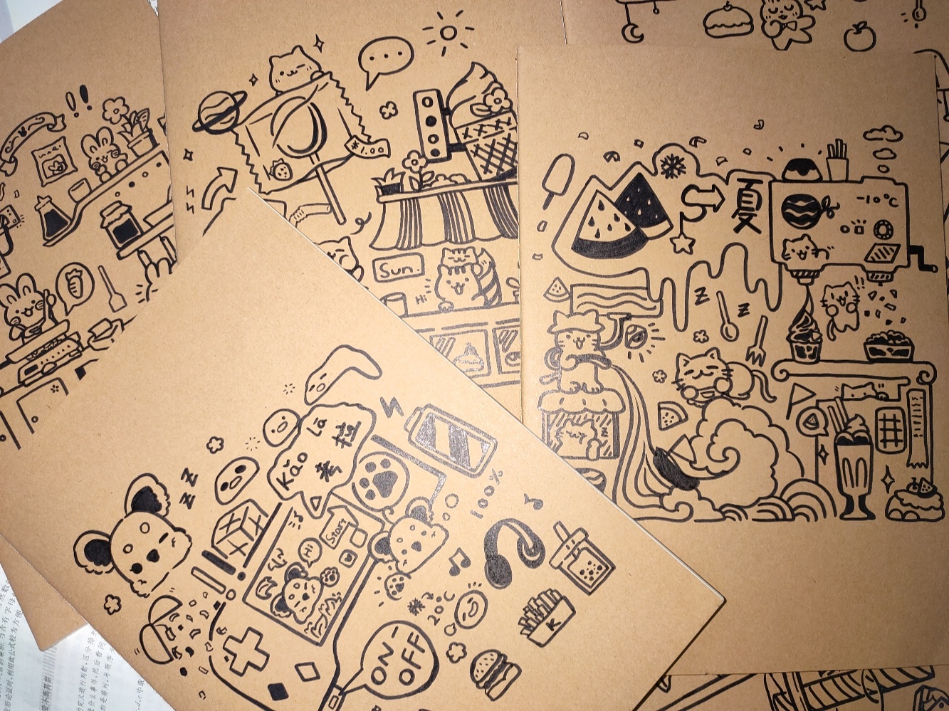 手绘封面牛皮笔记本