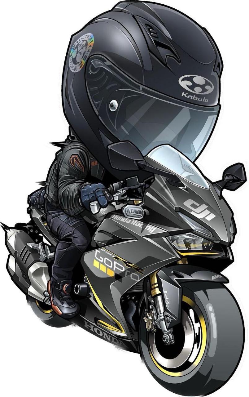 127弹:q版机车手绘漫画卡通头像.