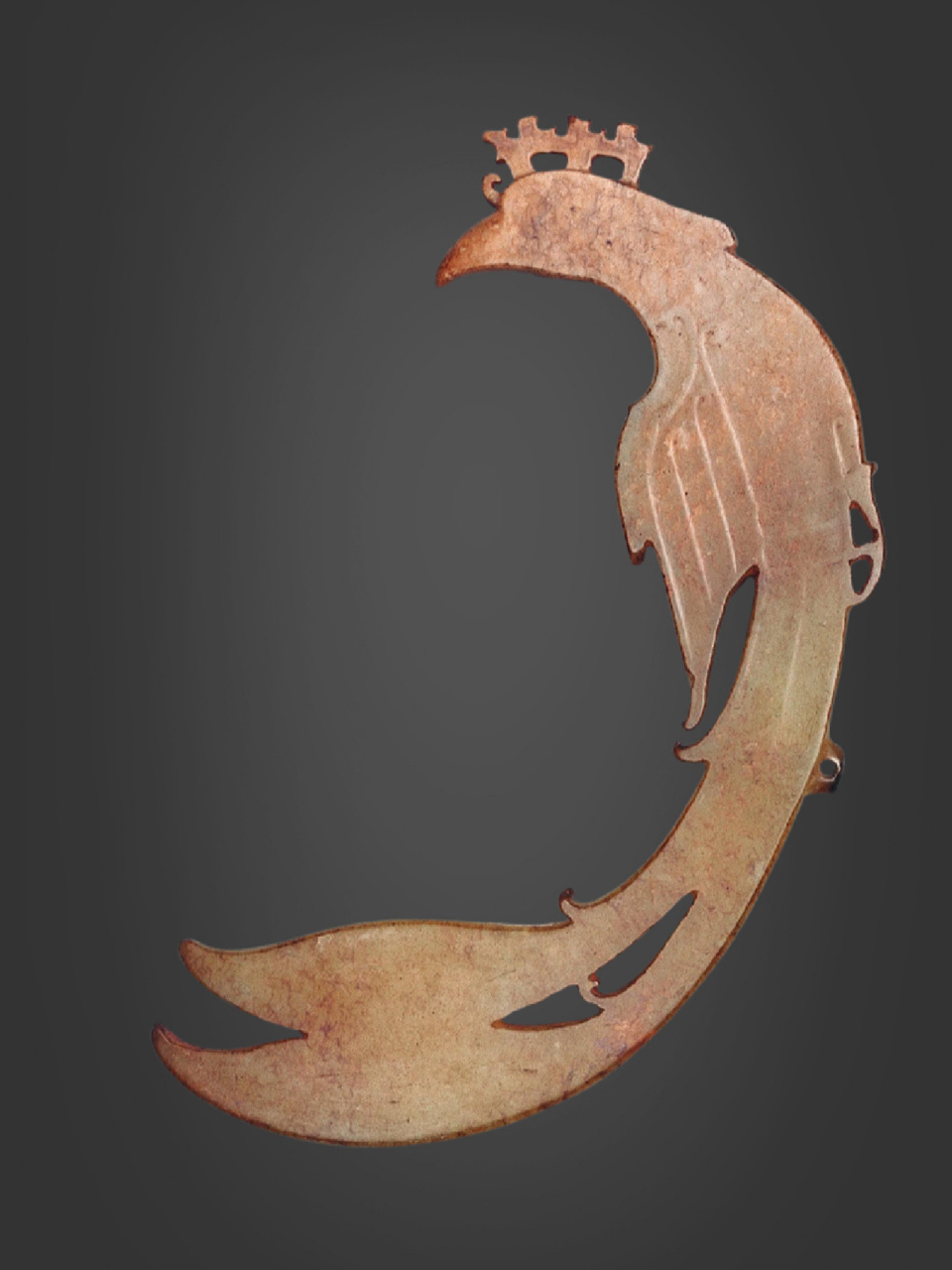 古玉凤雕:凤有约,花不误,年年岁岁不相负 图1:玉凤 ,尺寸:高13.