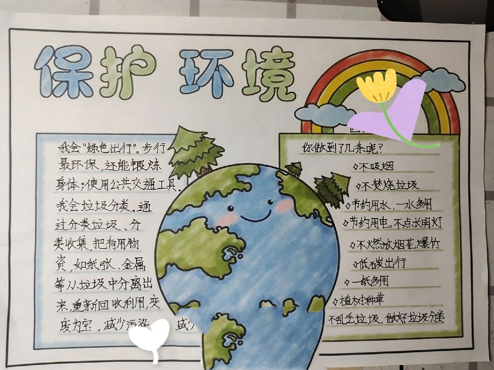 环保,保护环境,手抄报