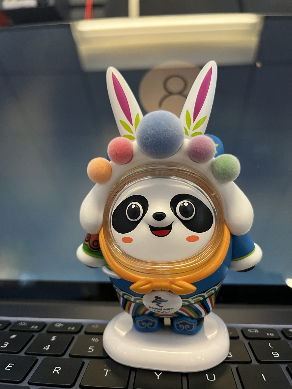 兔墩墩盲盒到货了 微瑕,面部有点胶痕,抽中的是春木兔墩墩,和冰墩墩