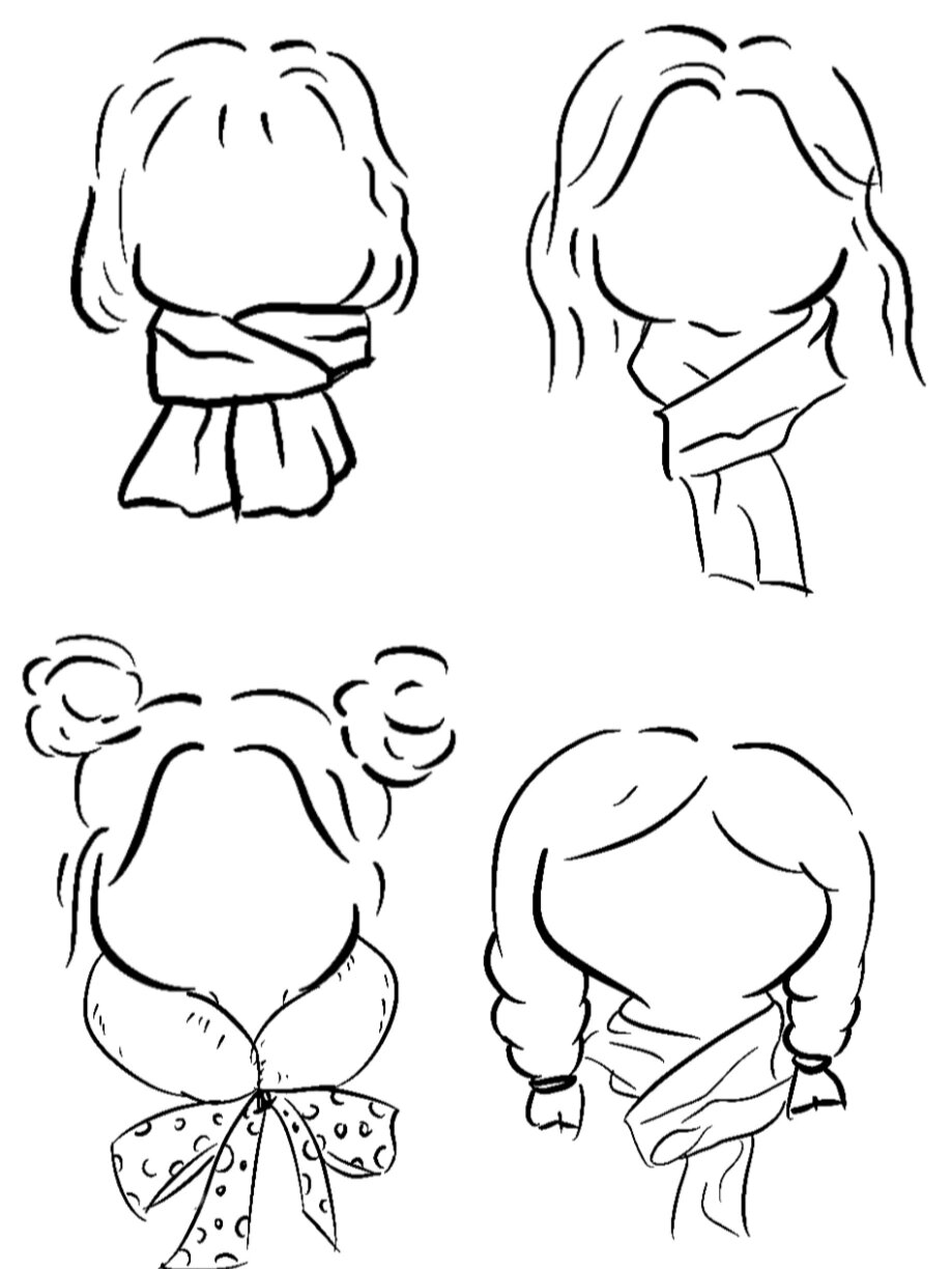 人物简笔画之围巾