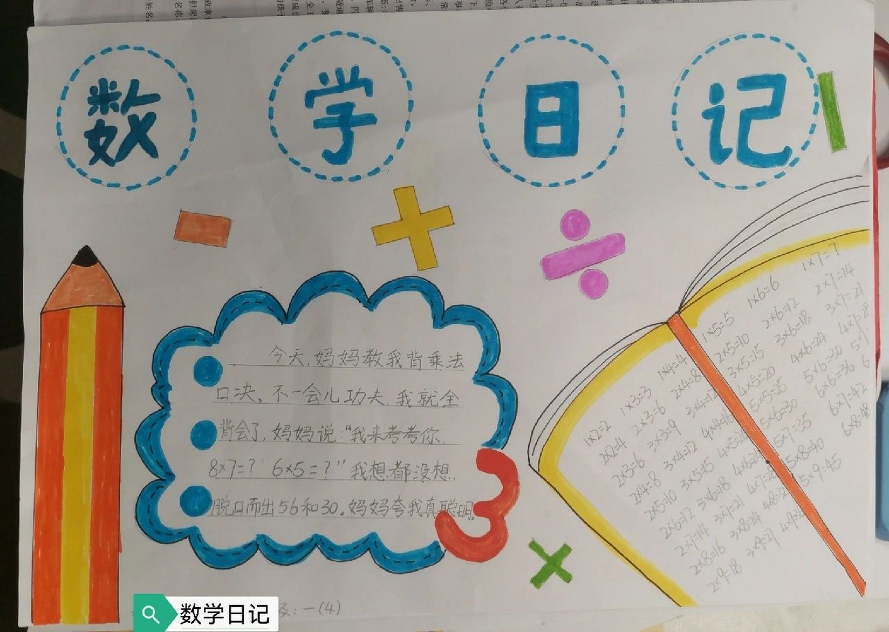 数学日记,快开学了,赶紧动手画起来.