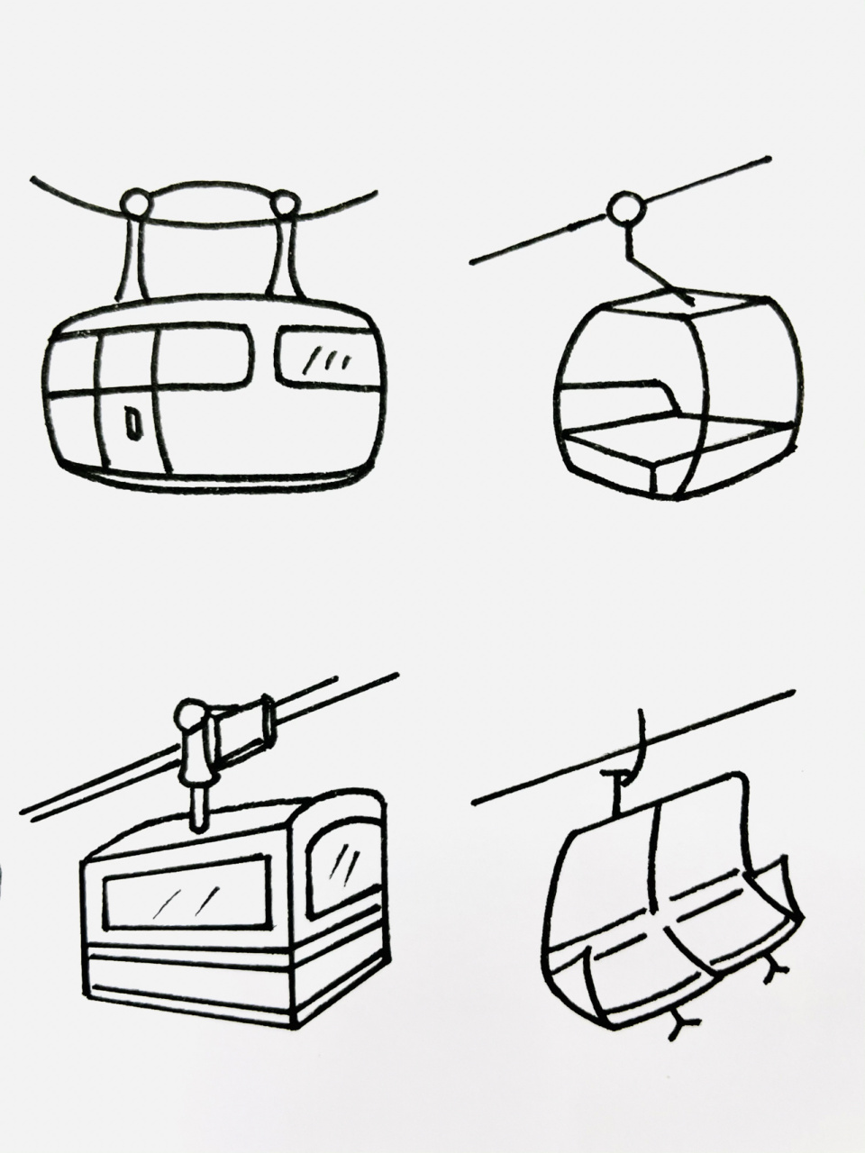 【简笔画】缆车07 分享一组06缆车简笔画 大家还喜欢什么,留言给