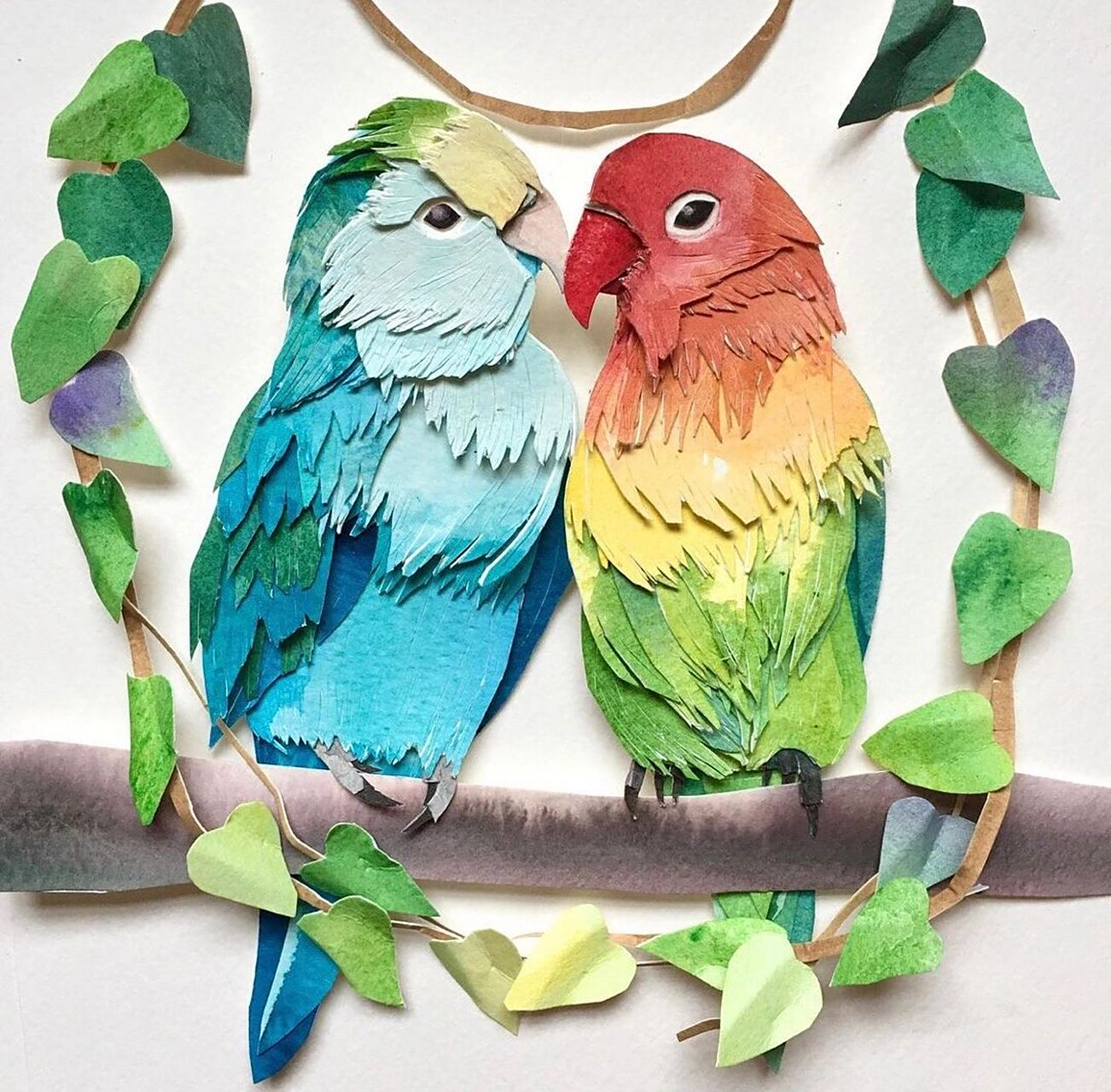 写实又立体的创意剪贴画 | 宠物鸟系列