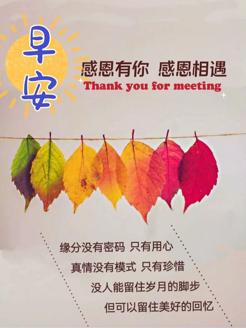 早安,感恩有你,感恩相遇.