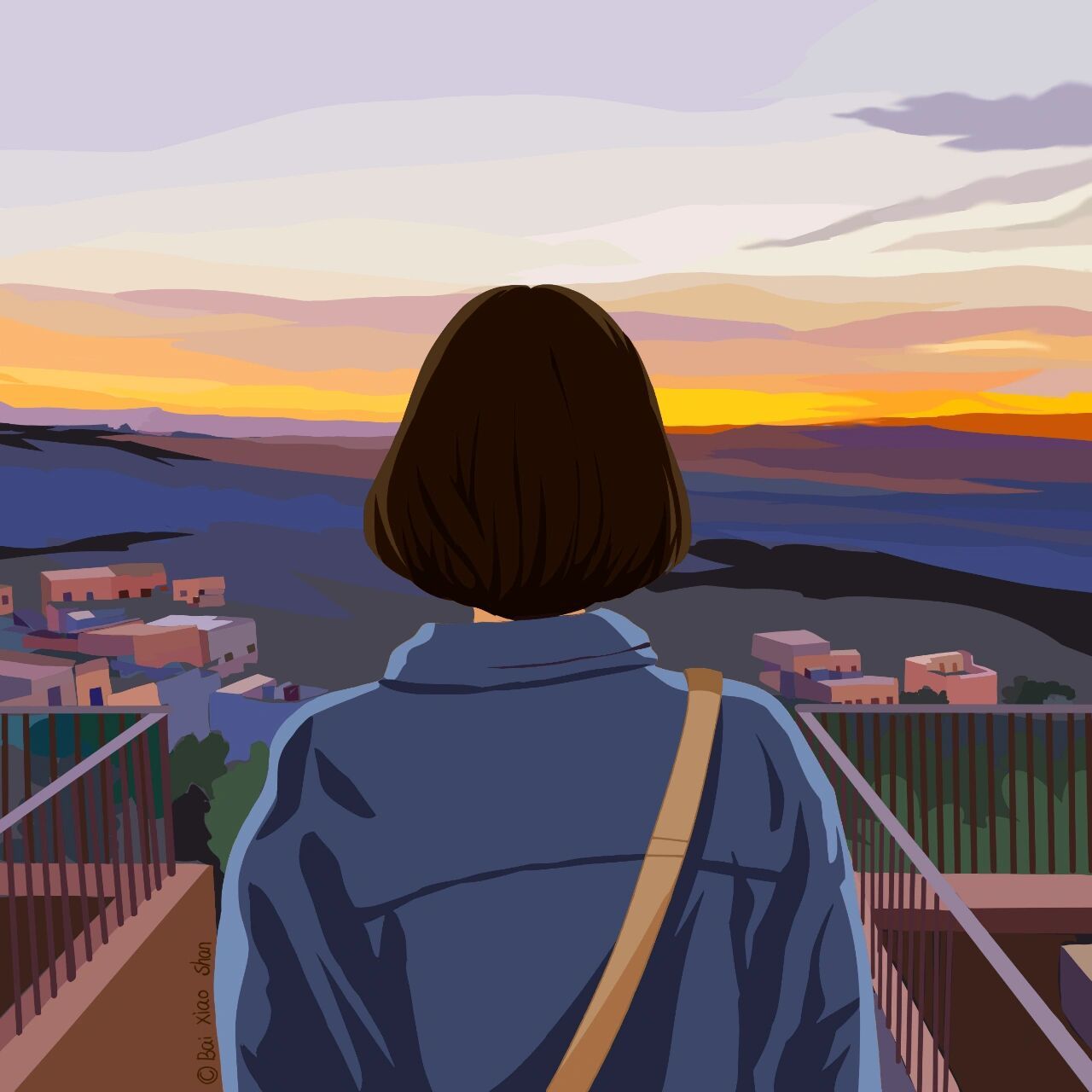插画日更781516/100 女生背影头像  96工具:电脑 csp 板绘 感冒