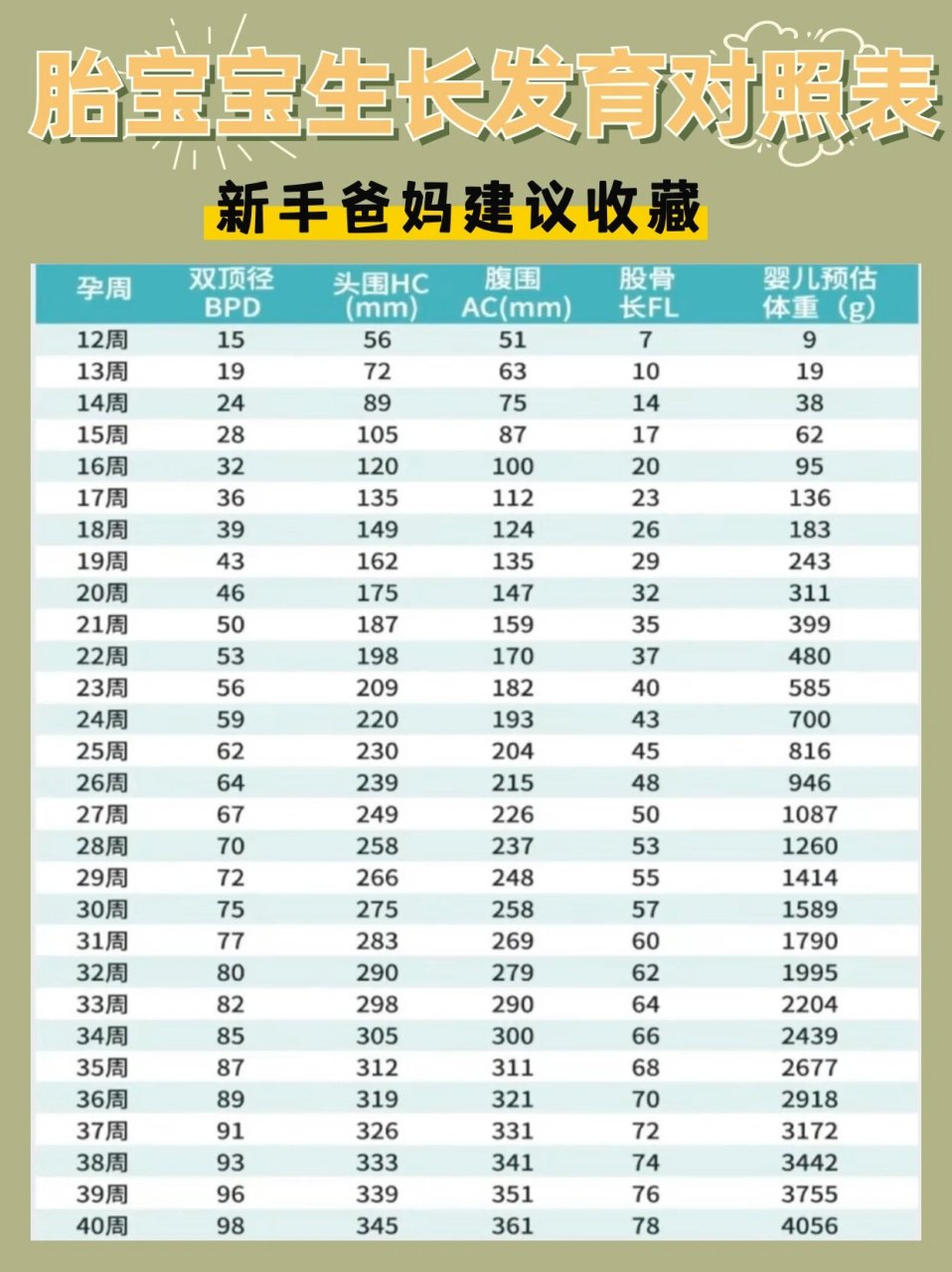 36周胎儿双顶径标准值图片