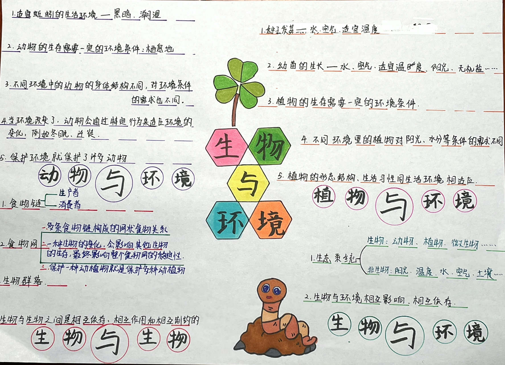 五年级下册科学思维导图 第一单元科学思维导图