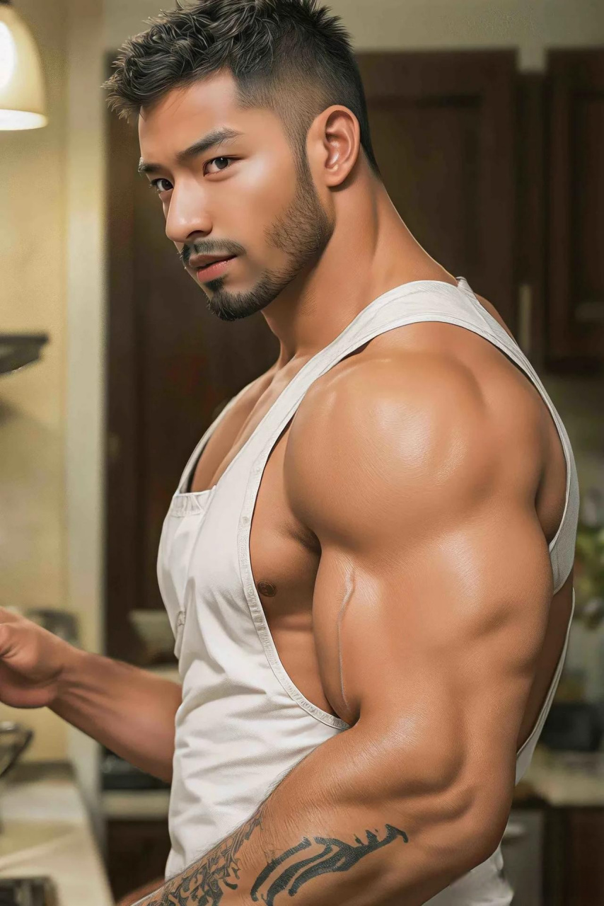 肌肉线条美,厨房美味香.