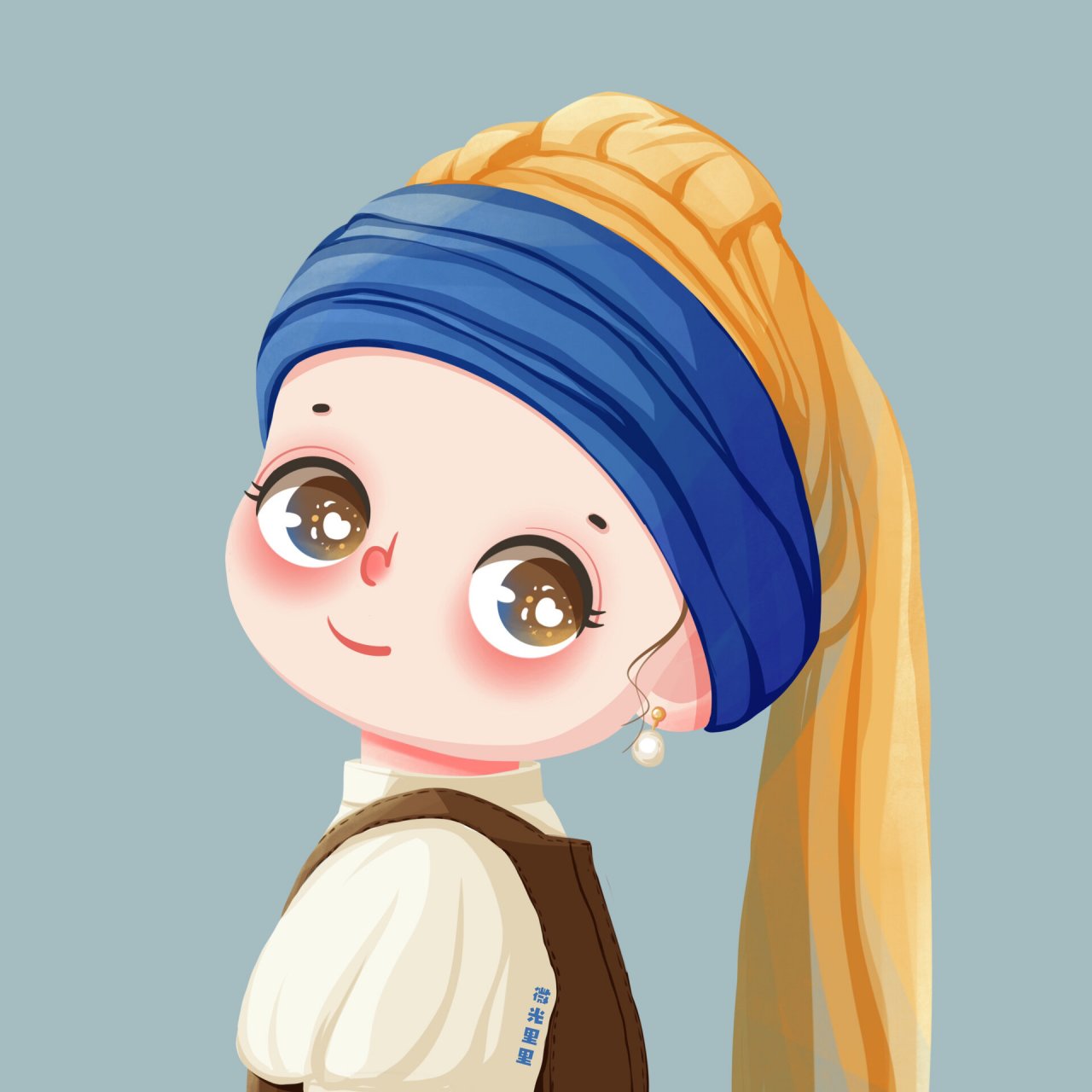 头像自取/q版名画/戴珍珠耳环的少女 一切平安