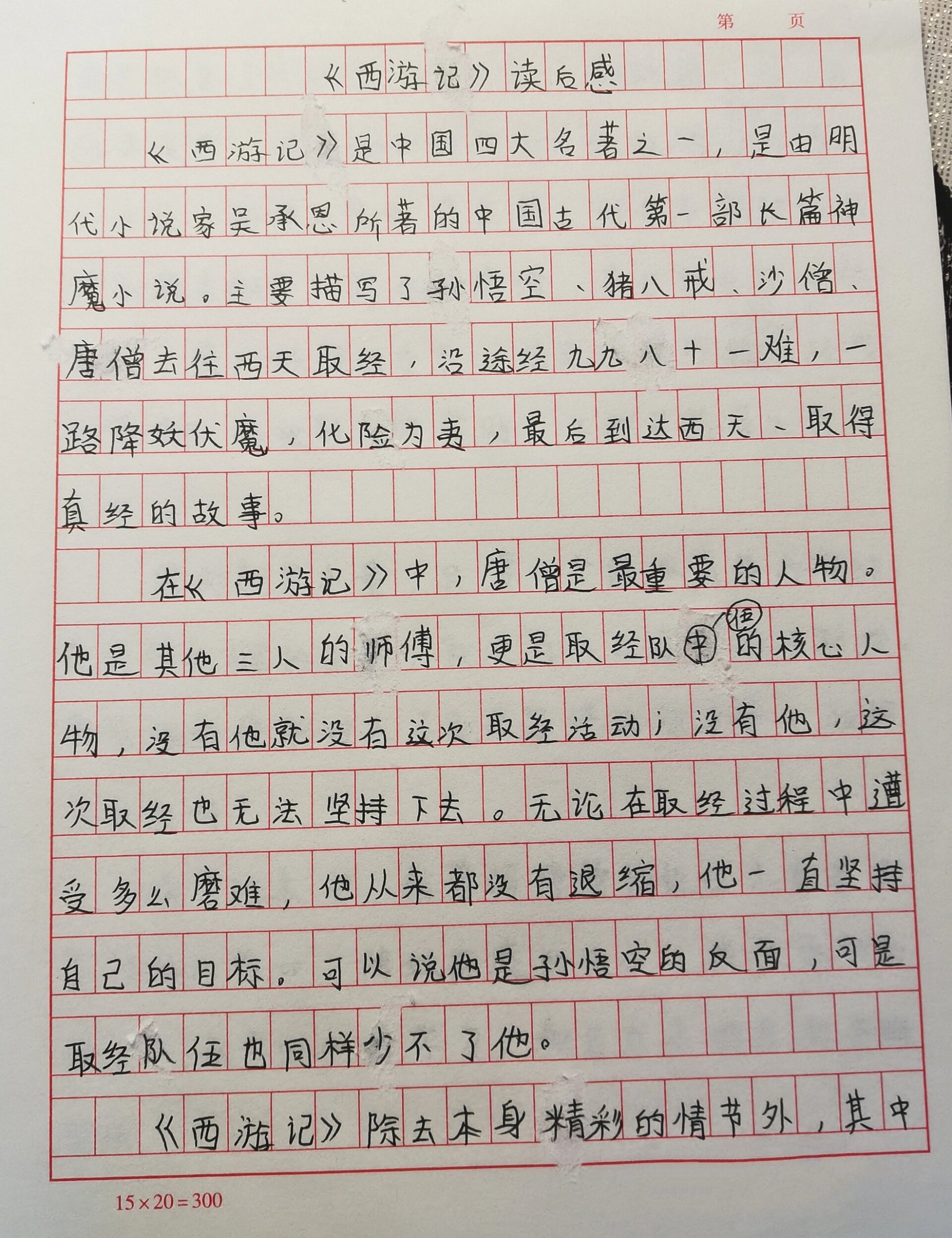 西游记读后感500字图片