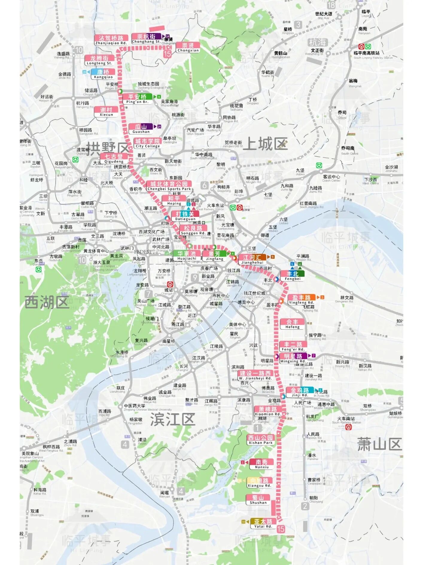 杭州地铁四期更精准站点之15 号线