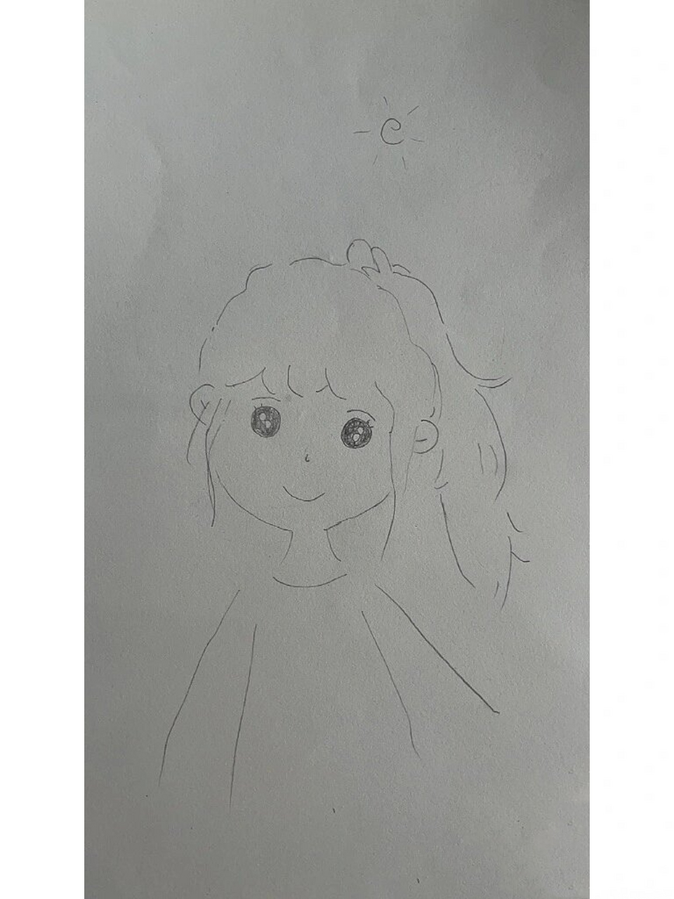 女生自画像简笔画一高马尾女孩 女生简笔画临摹