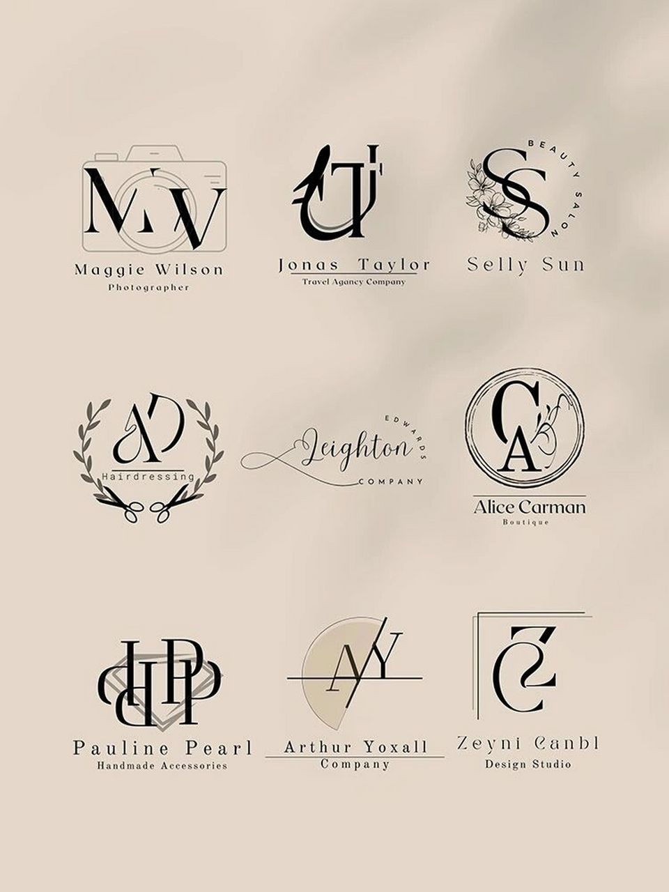 好看的婚礼字母交叉设计logo设计标志图形 #婚礼logo设计