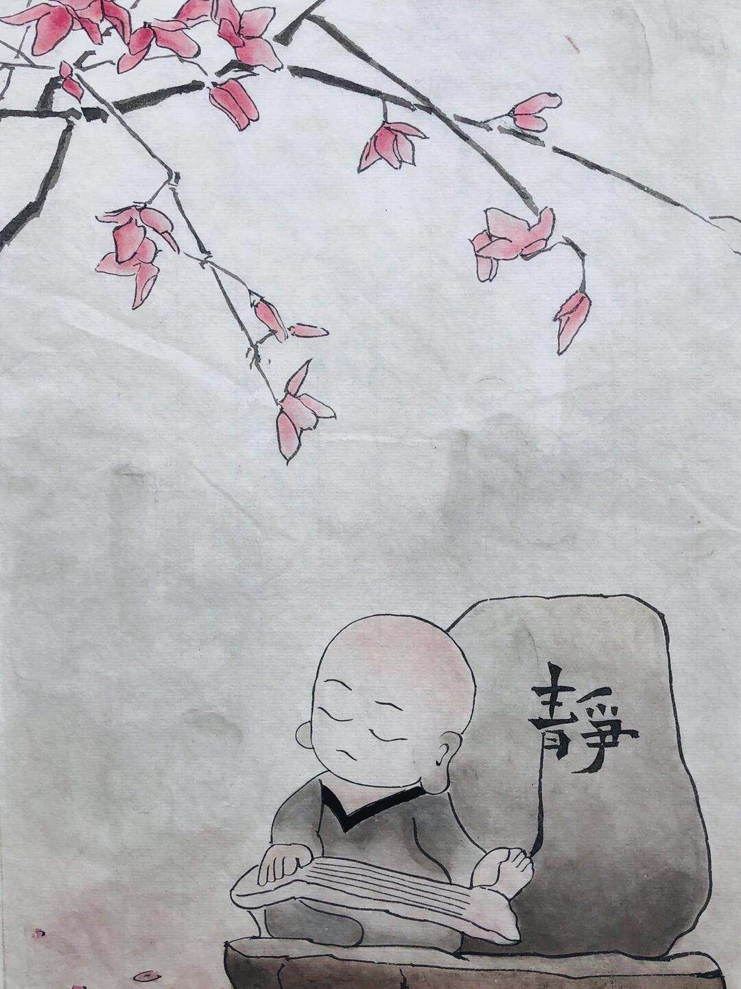 国画系列:可爱小和尚