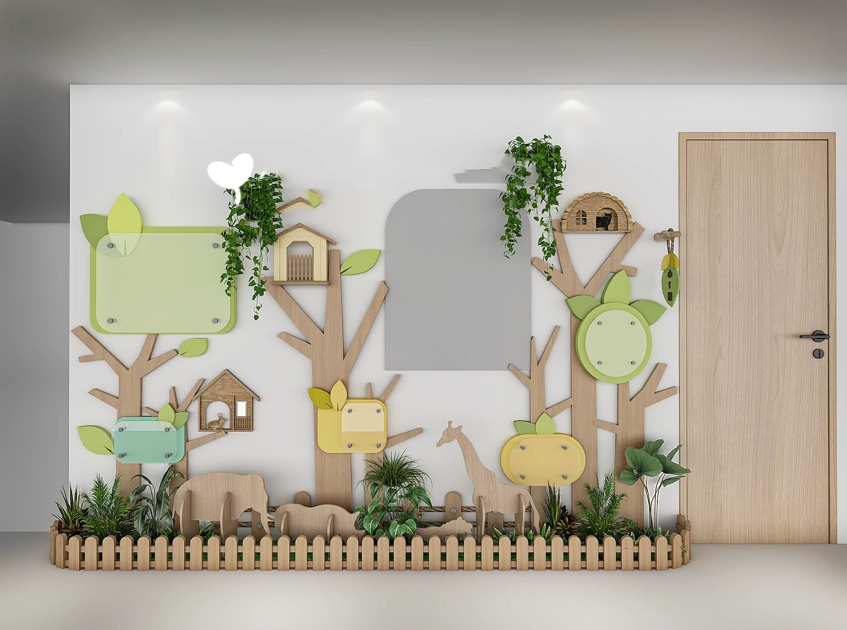 幼儿园大厅区角理念墙环创设计定稿分享 润宝诗情致力打造高品质园所