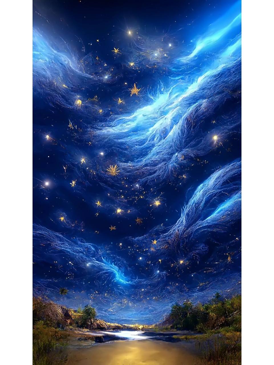 梦幻天空# #夜晚治愈# #星辰大海# #ai插画# #治愈系# #数字艺术