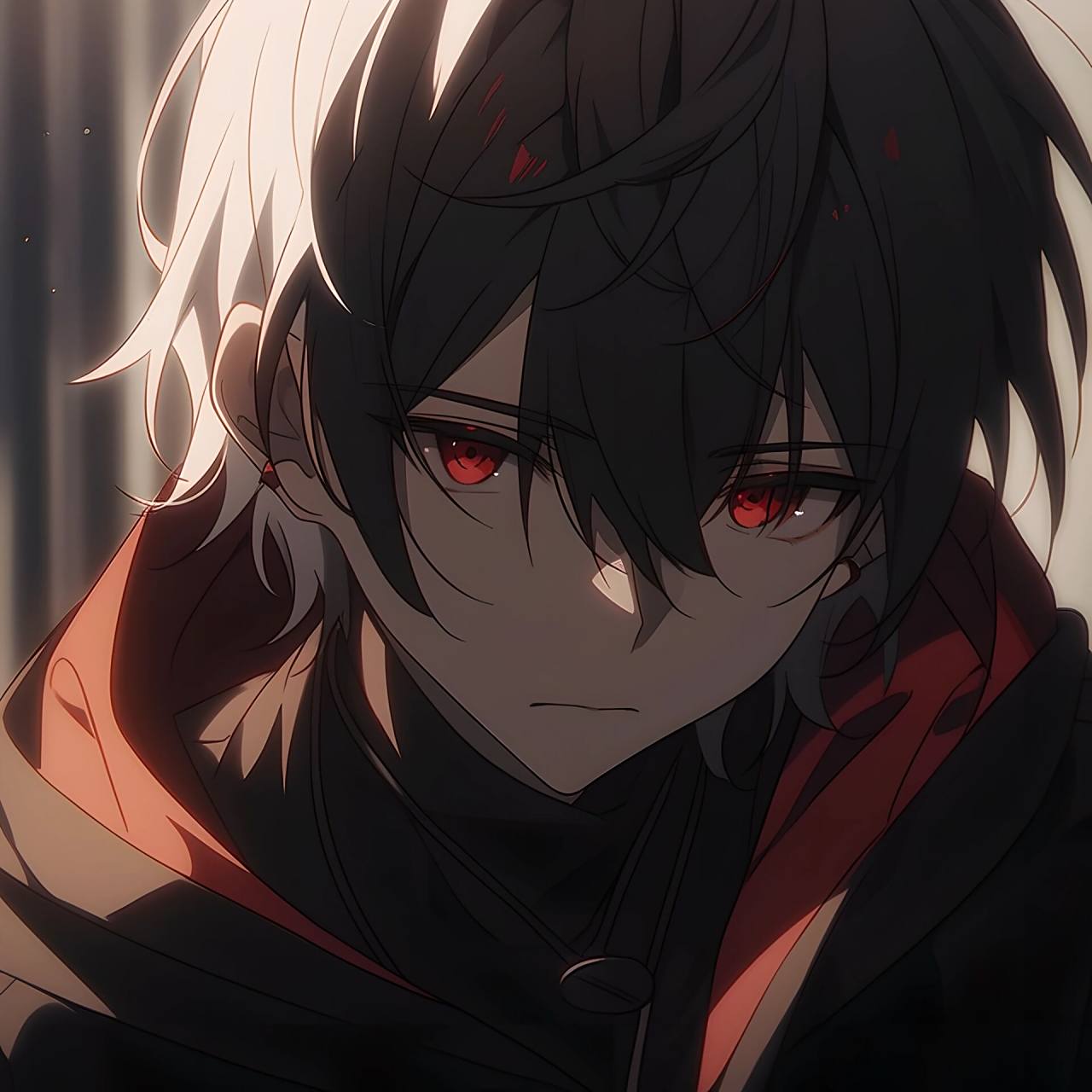 5250黑发红瞳动漫头像5250