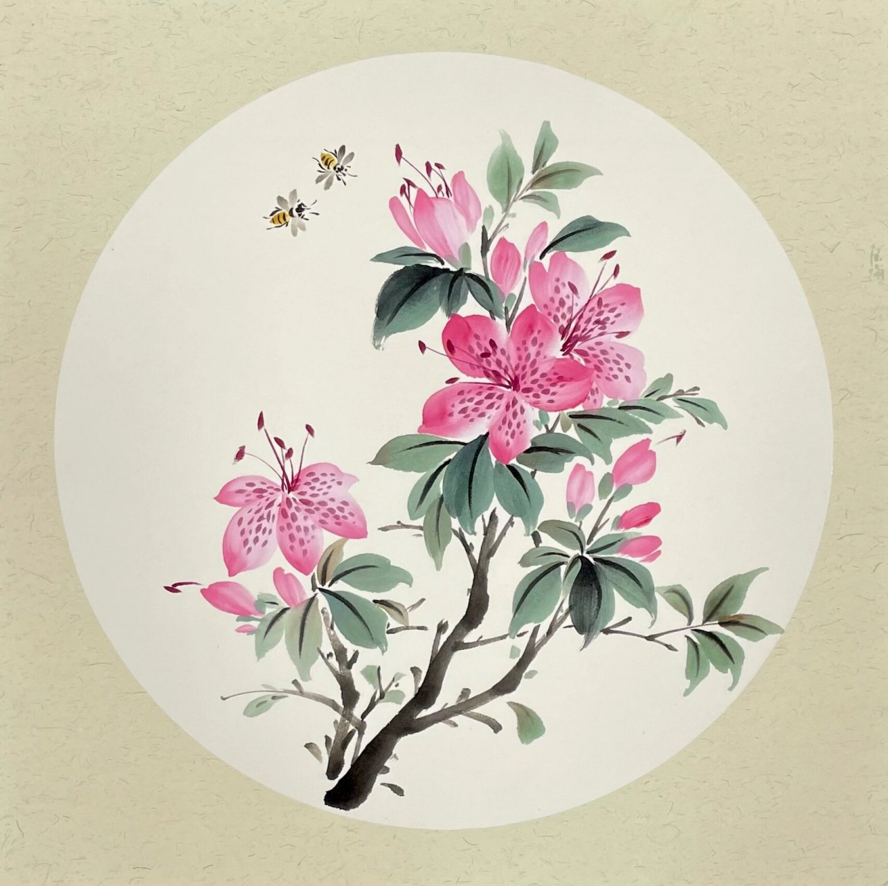 杜娟花 国画 《杜鹃迎春》: 1.