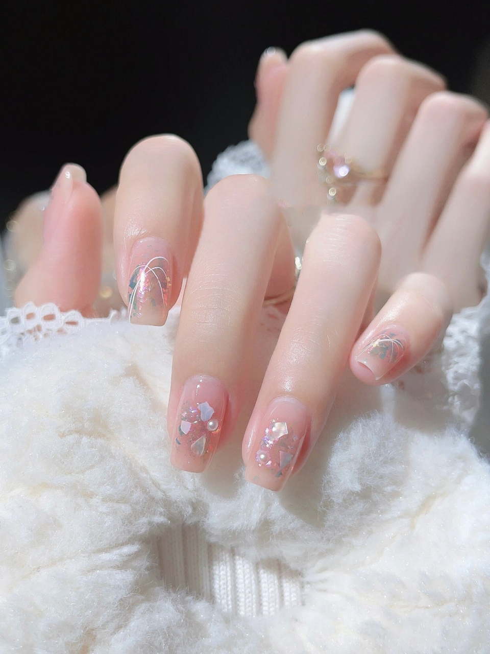 简约美甲78|欧泊粉仙气晕染01