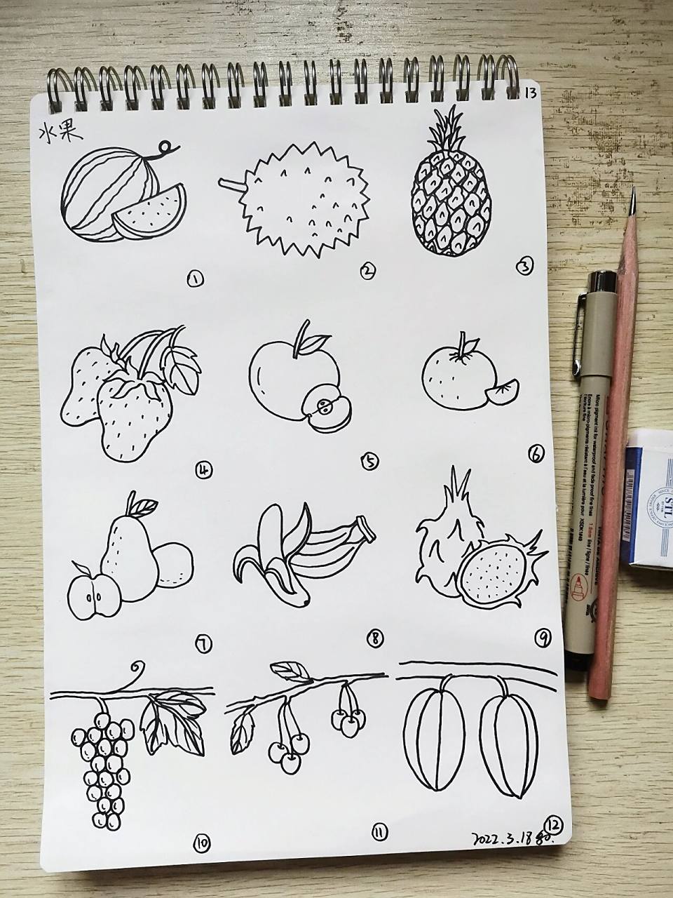 12种水果简笔画画法-原创47