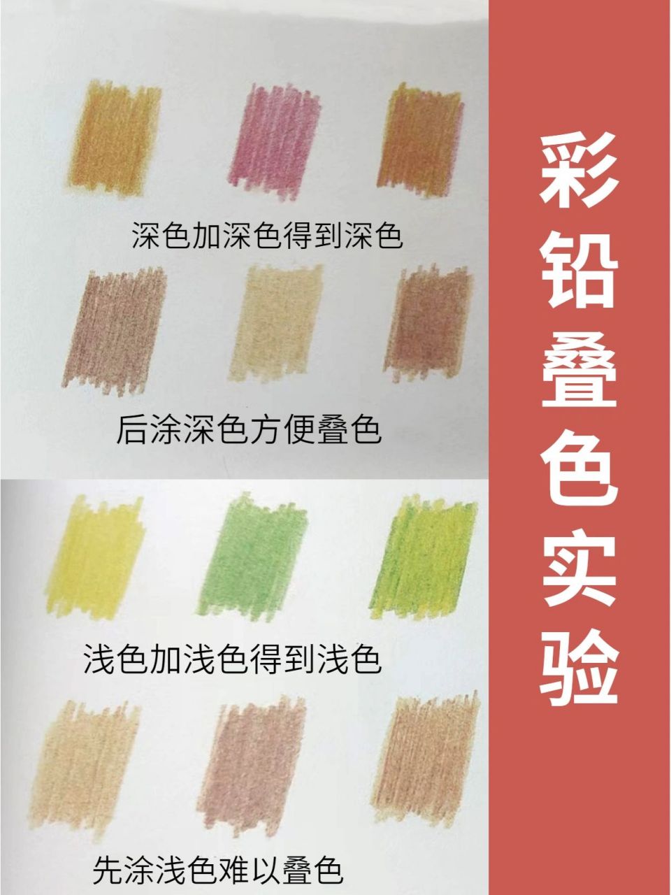 自学彩铅入门干货大全-上色 彩铅的基本技法: 94平涂排线(横向排线)