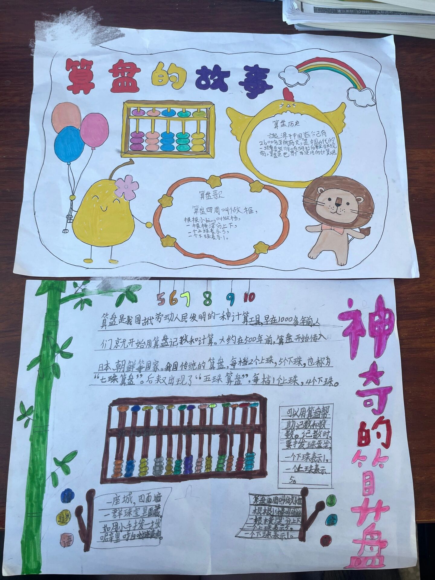 二年级数学算盘手抄报