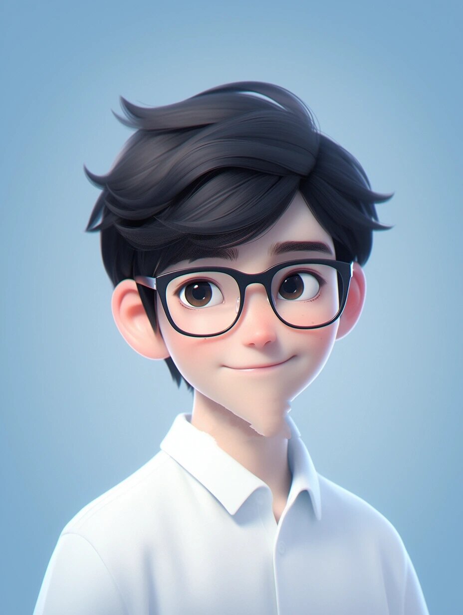 97轻松制作证件照头像  核心关键词: 身份照片肖像,蓝色背景,皮克斯