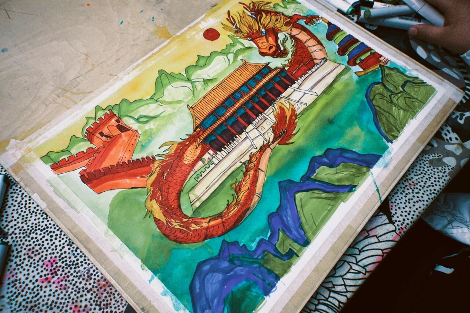 少儿创意美术/《大好河山》 寒假主题课程 五年级学员作品