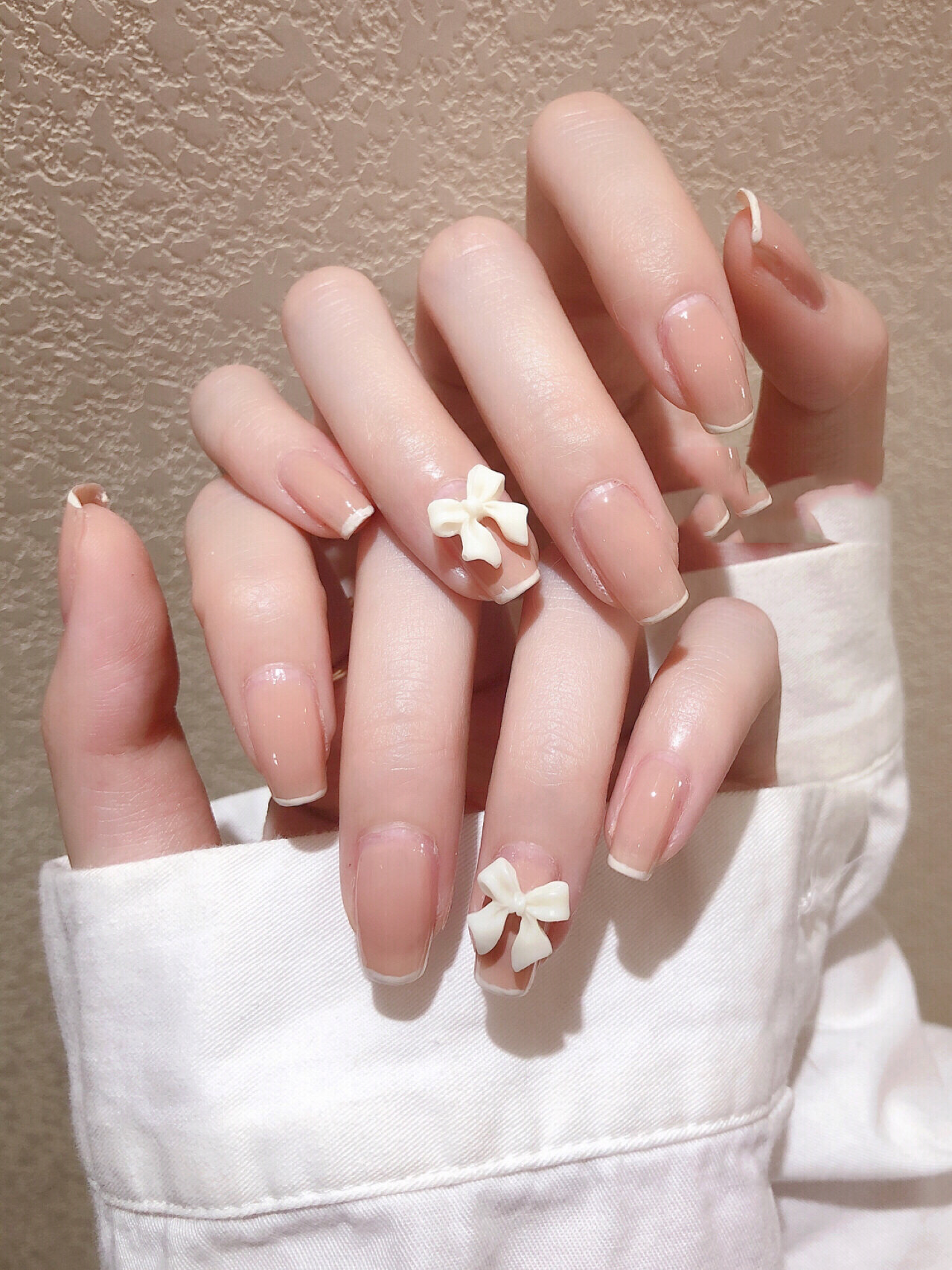 温温柔裸色法式蝴蝶美甲🦋|你是我的白月光 🌸法式美甲搭配裸色真