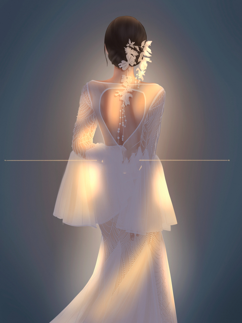 婚纱手绘|背影也好好看 love never fails 爱是永不止息 素材参考