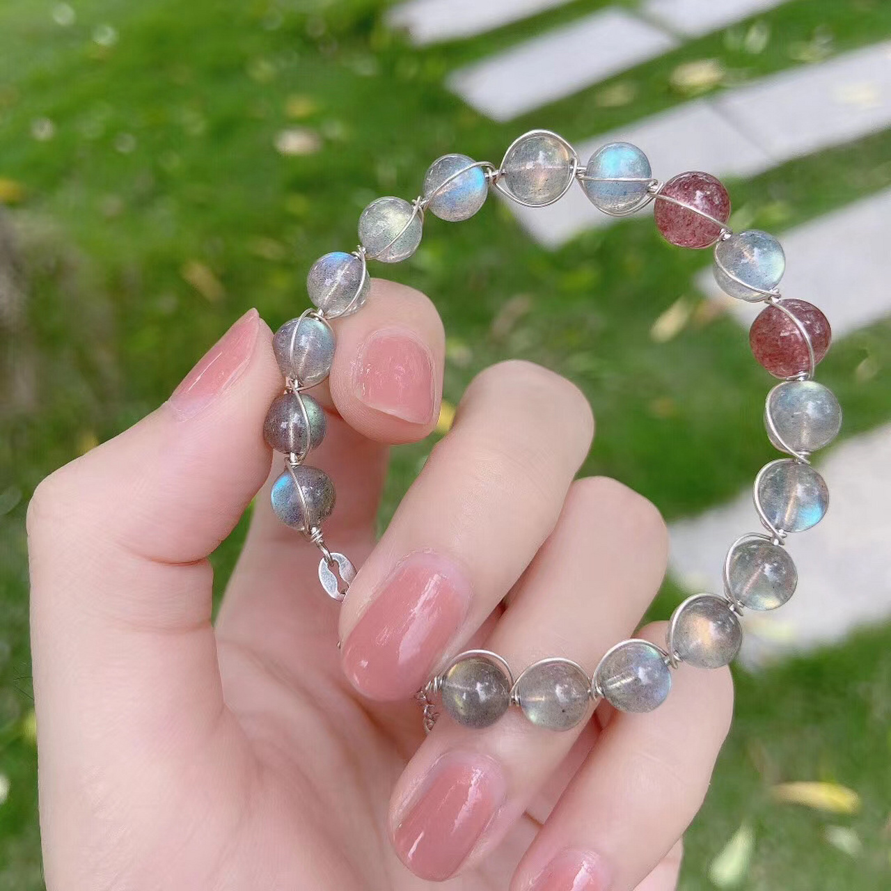 灰月光水晶手链 333038|灰月光扭扭手链 93-灰月光/具有极强