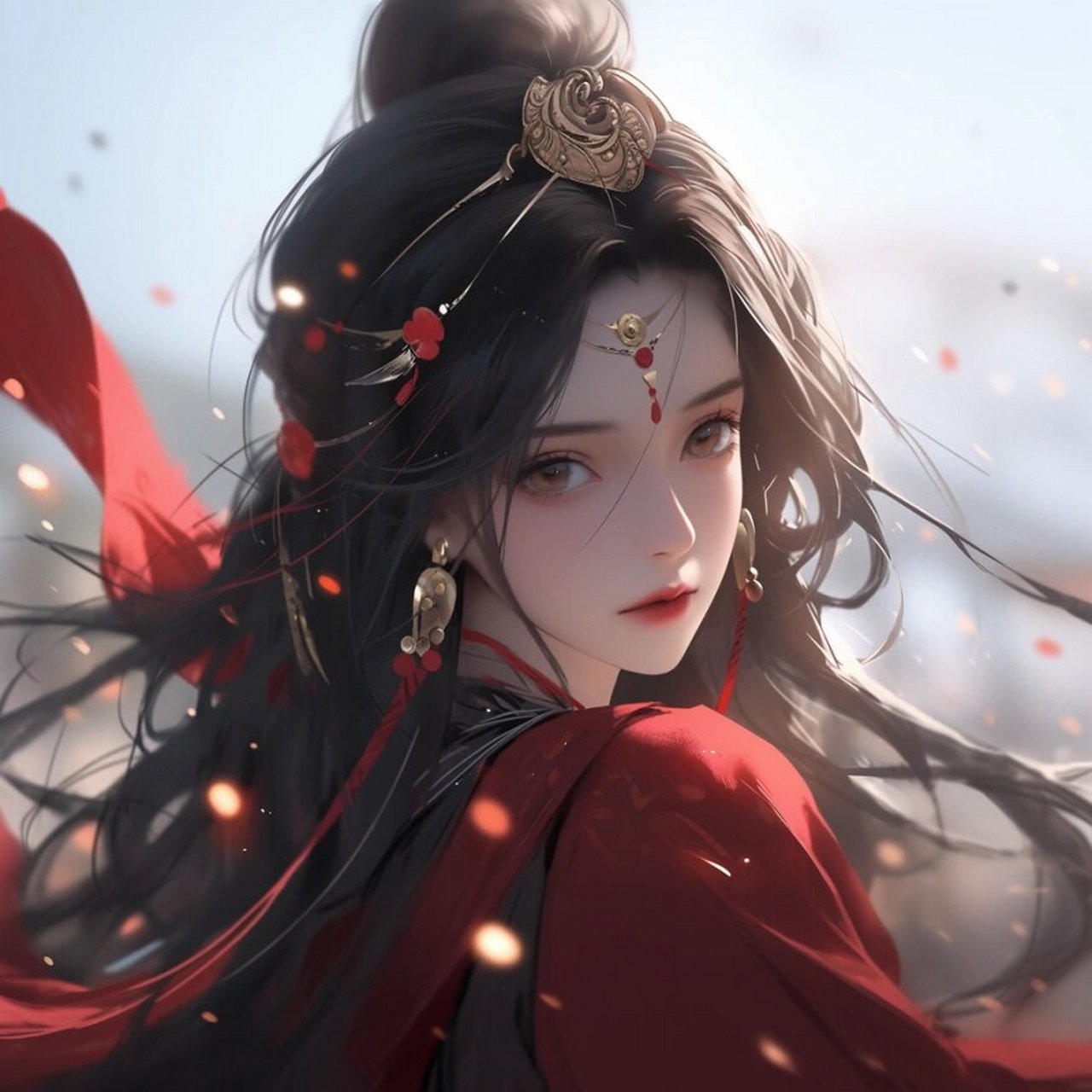 古风女生头像|红衣古装