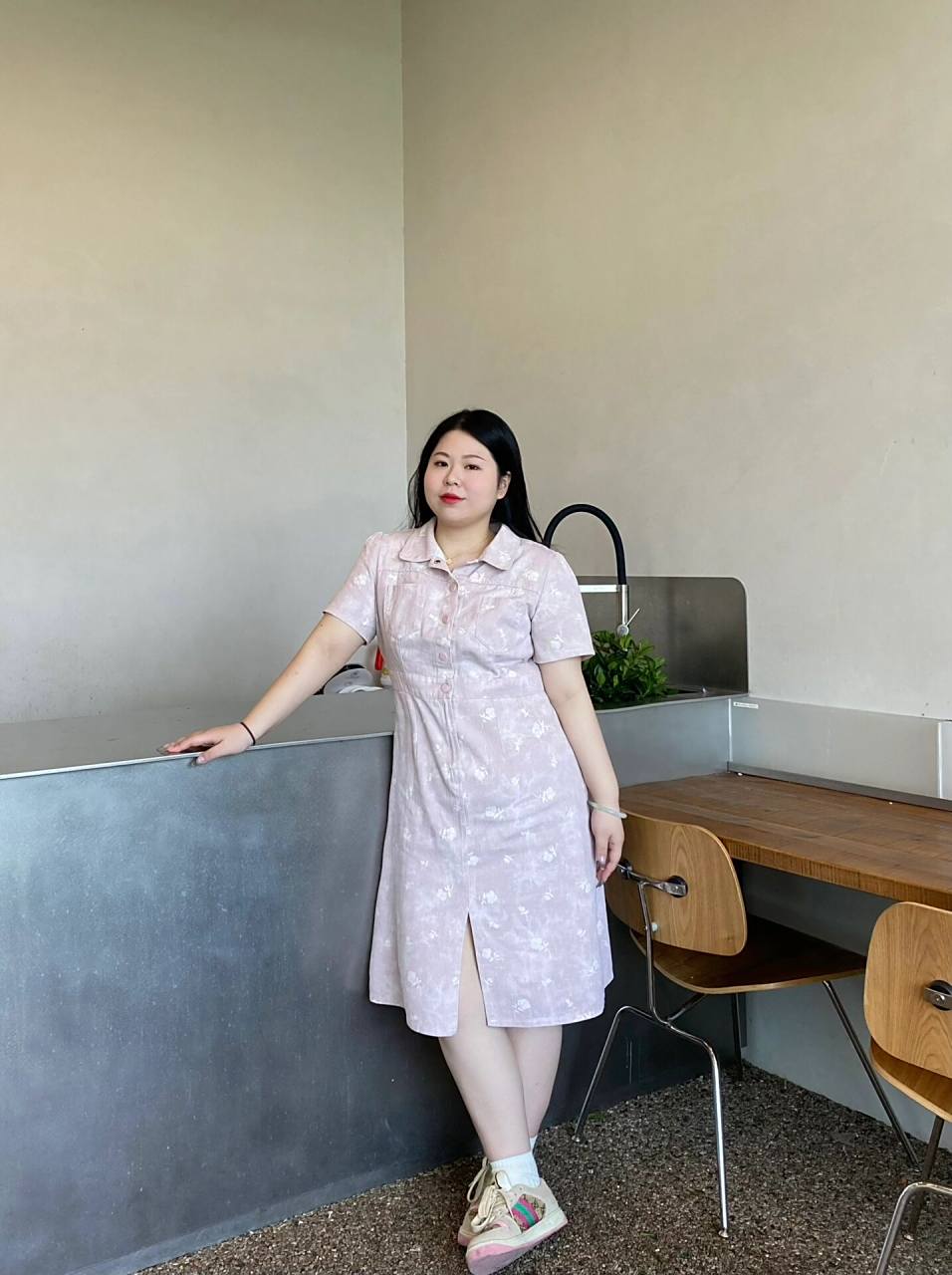 180斤|穿得开心 胖的快乐 身高163体重180 粉色裙子简直是我的快乐