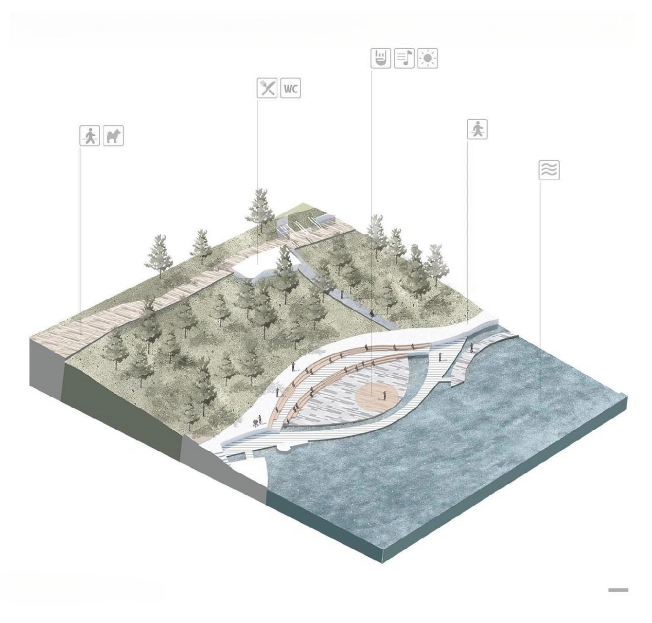 设计灵感 | 滨水节点景观设计图纸 by:arina borovik,ariadna avsakho