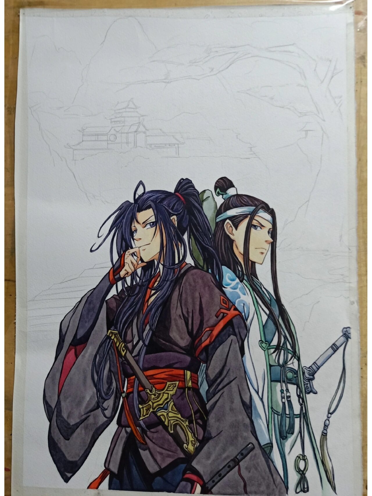 水粉画魔道祖师图片