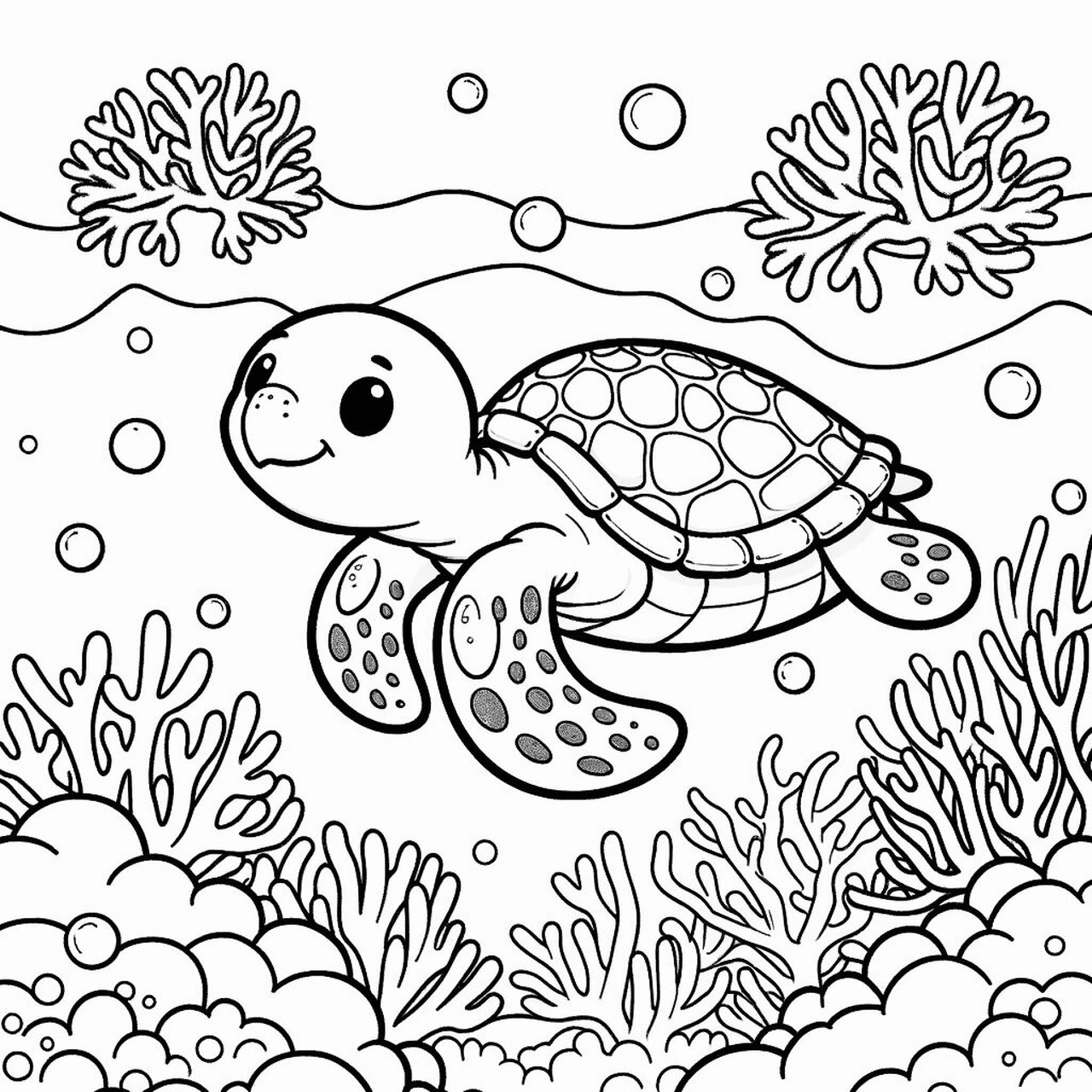 🐢 今天给大家带来的是海龟主题的涂色图片哦 🐢 今天给大家带来