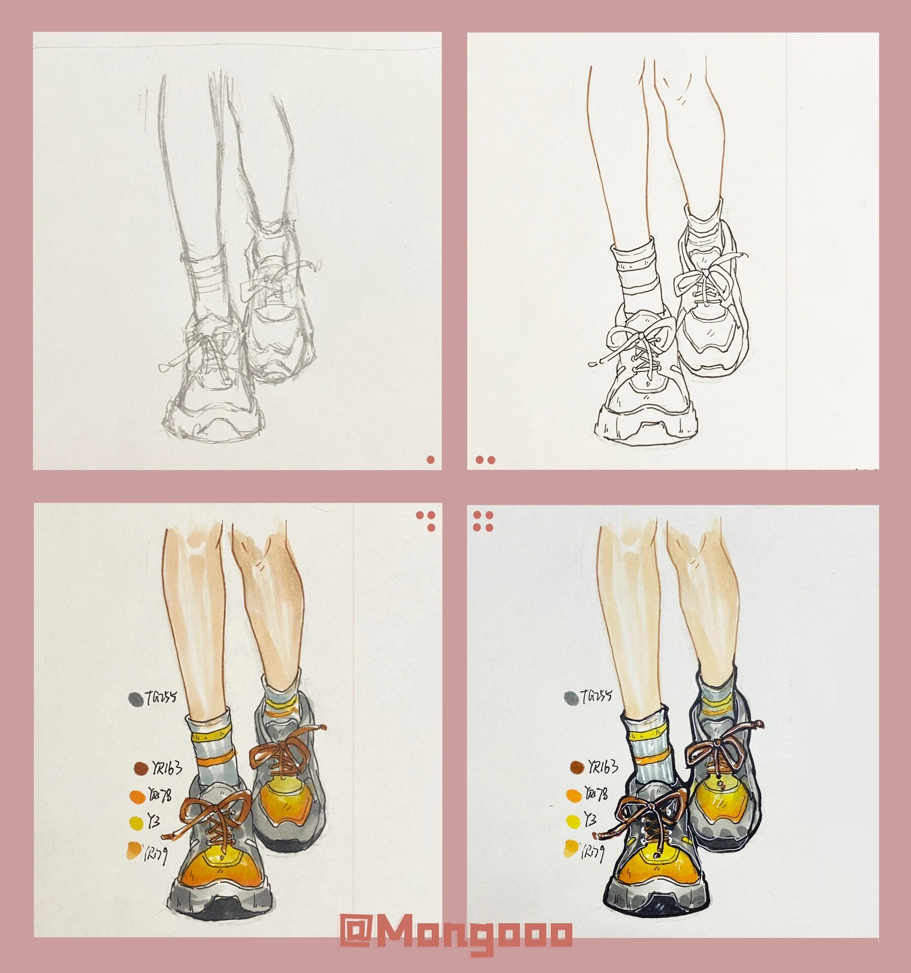 78手绘效果图|单品合集-运动鞋|附步骤图