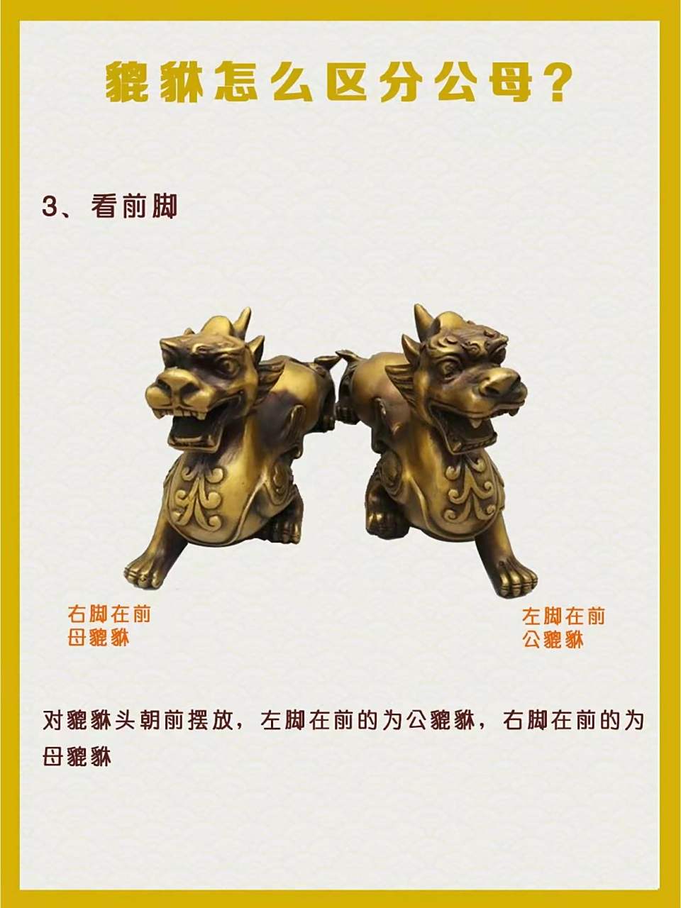 貔貅也有公母之分993种方法教你辨别公母 貔貅中的"貔"为雄性而"貅"