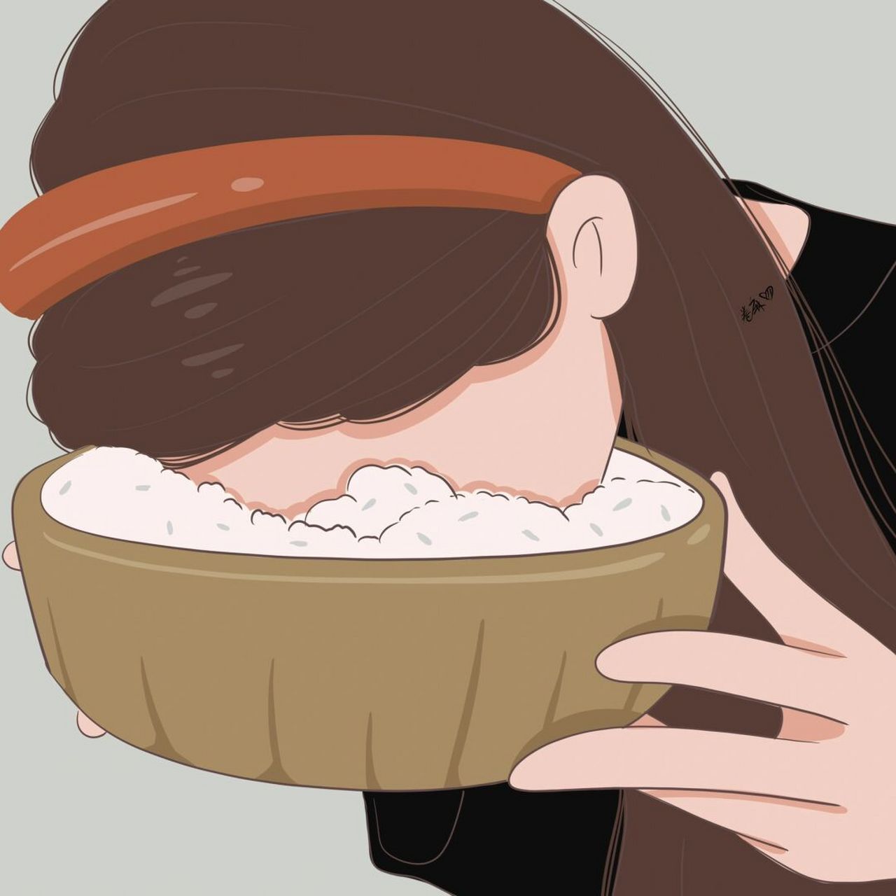 插画 | 头像 | 一头扎进米饭里 图片92二改92商用92去签名 搬运