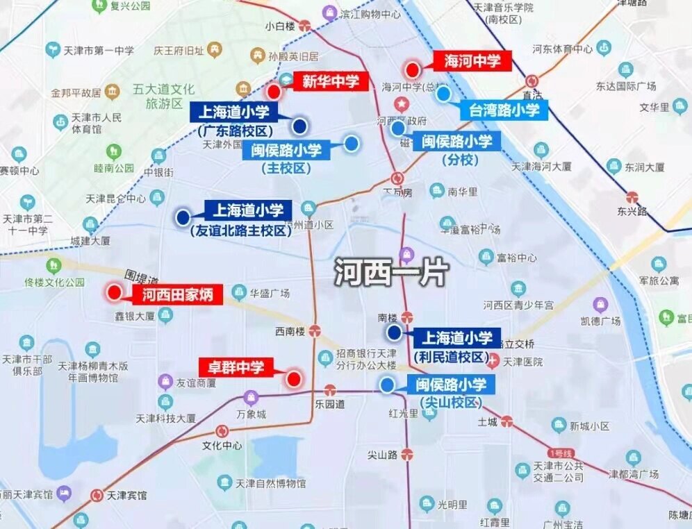 河西区街道片区划分图图片